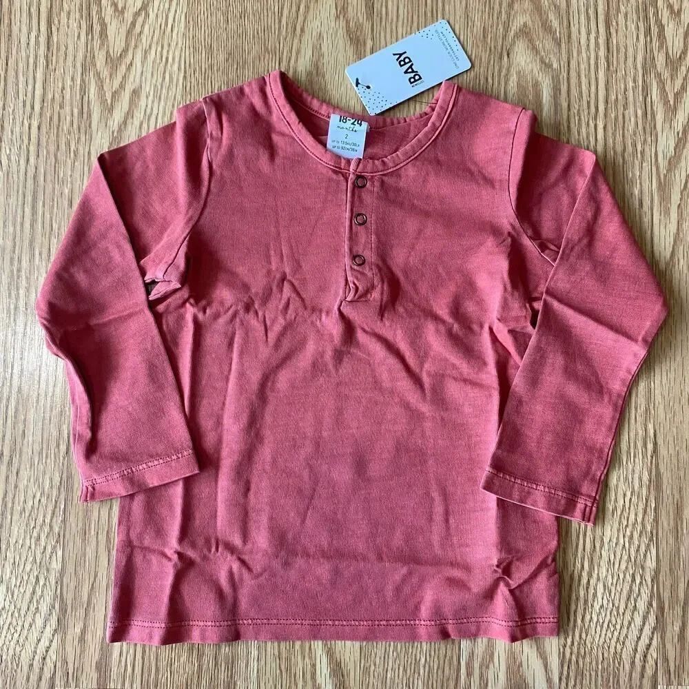 Cotton:on Baby Denny Long Sleeve Shirt Red Brick Wash 18-24 Months